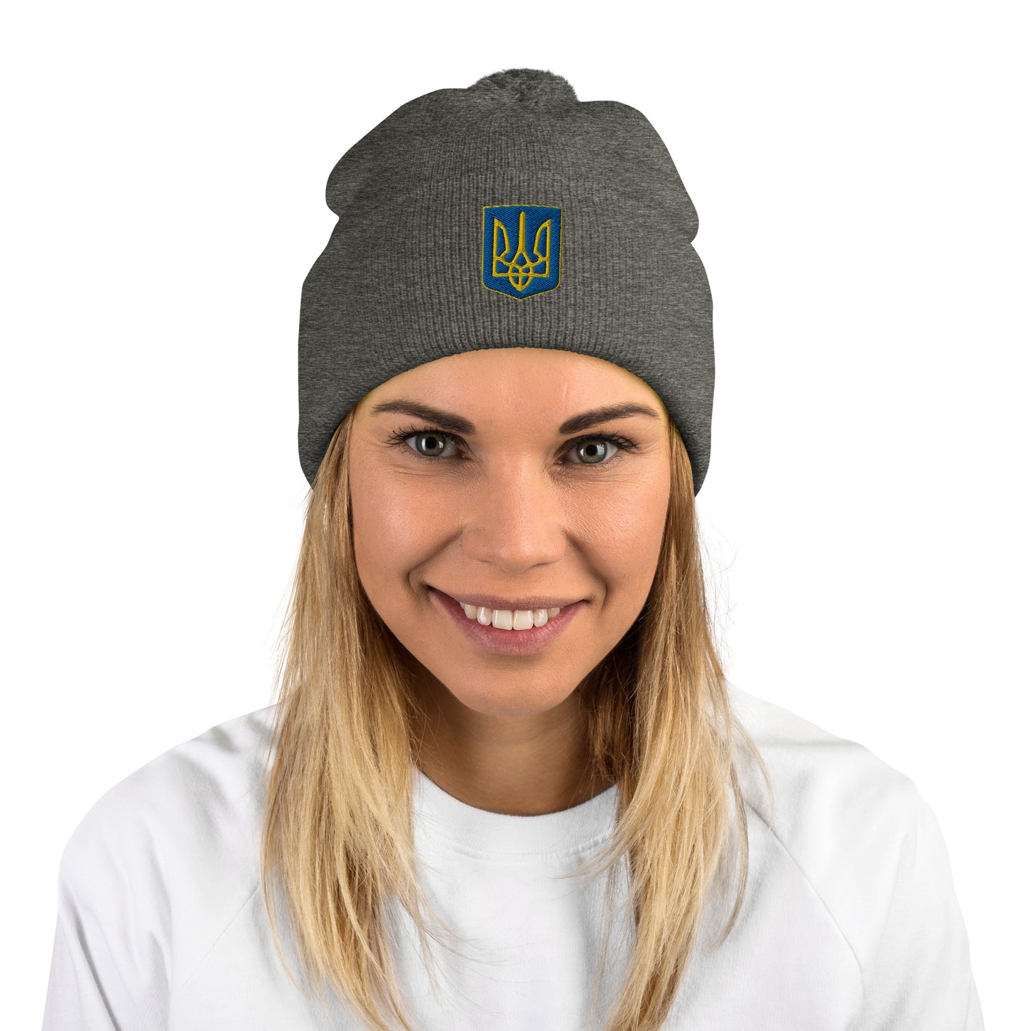 Pom-Pom Ukrainian Coat of Arm Beanie