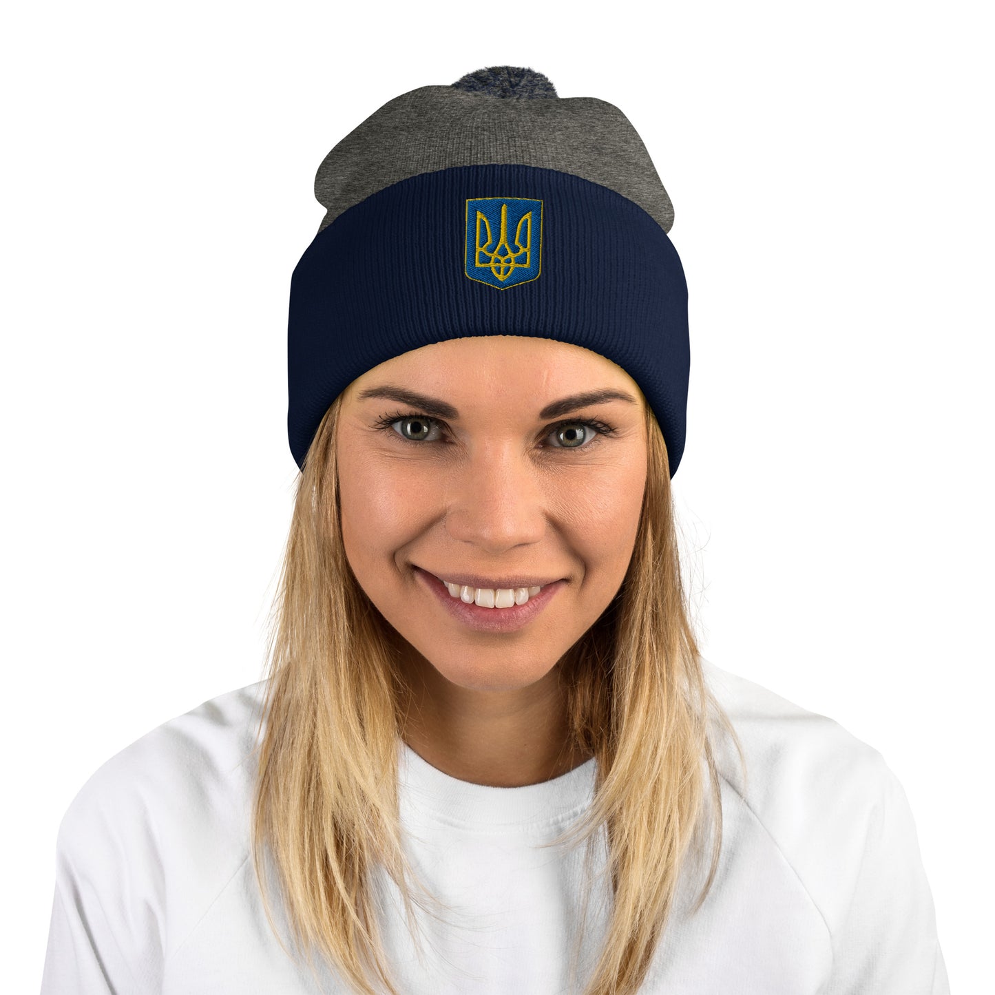Pom-Pom Ukrainian Coat of Arm Beanie