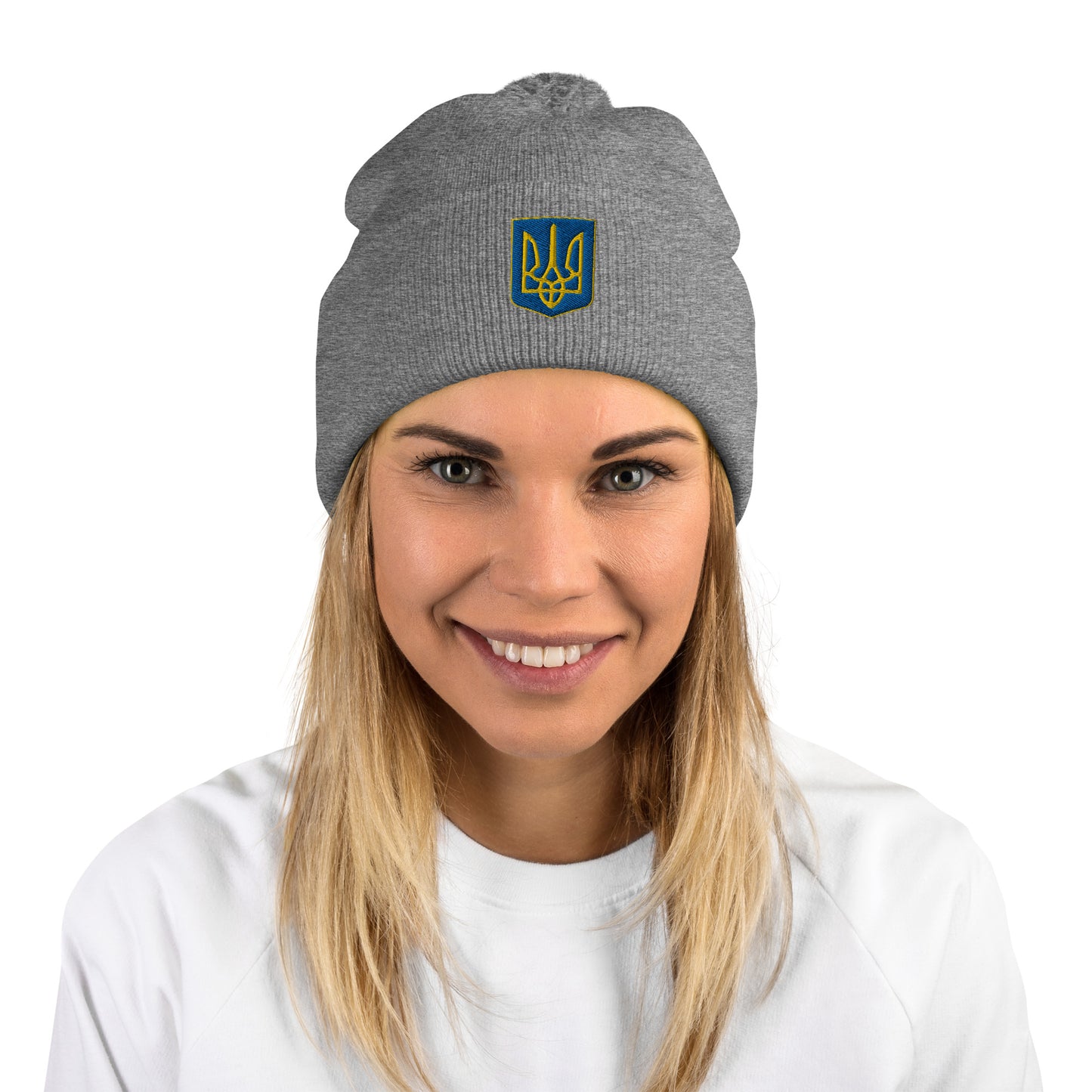 Pom-Pom Ukrainian Coat of Arm Beanie
