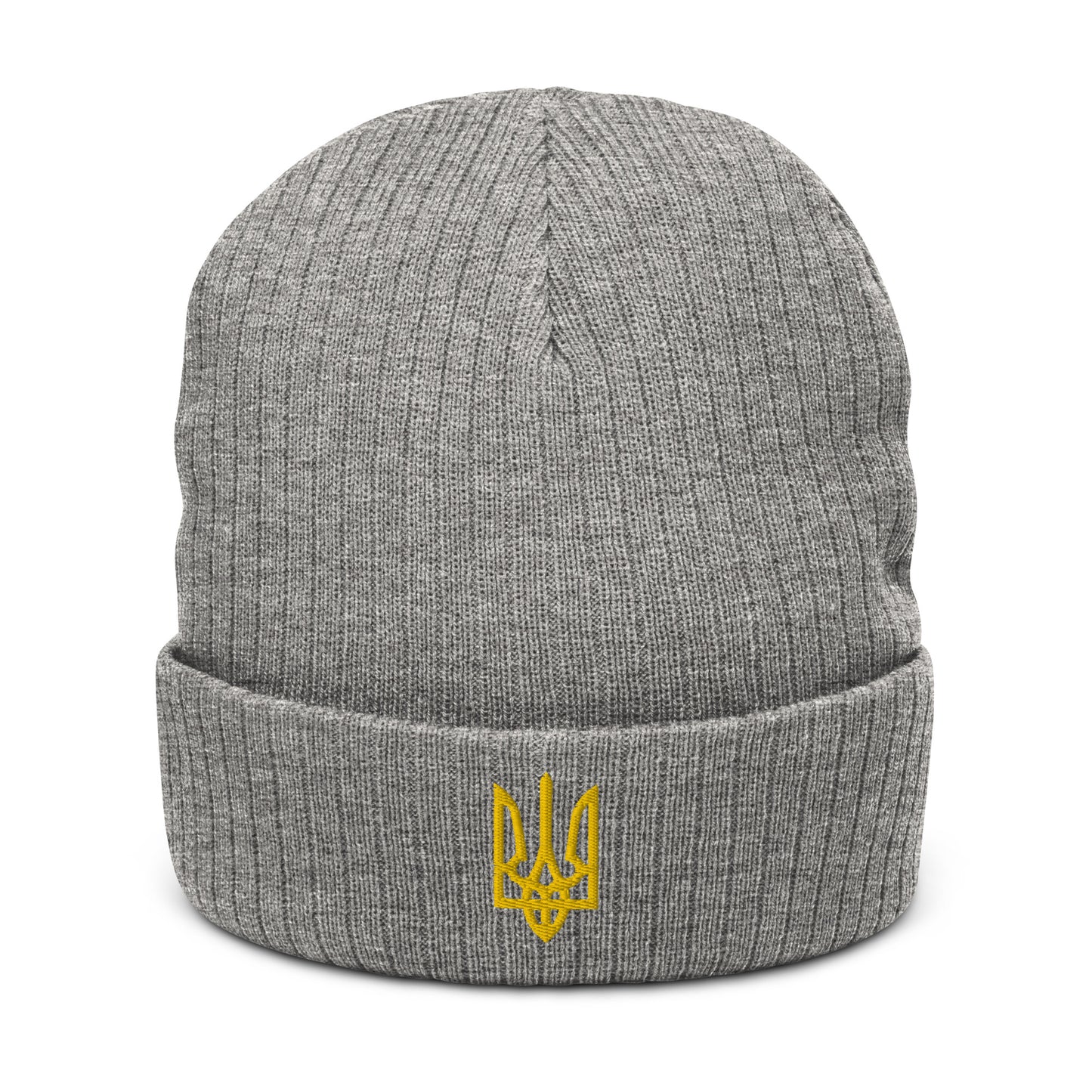 Ribbed knit Ukrainian Coat of Arms Beanie
