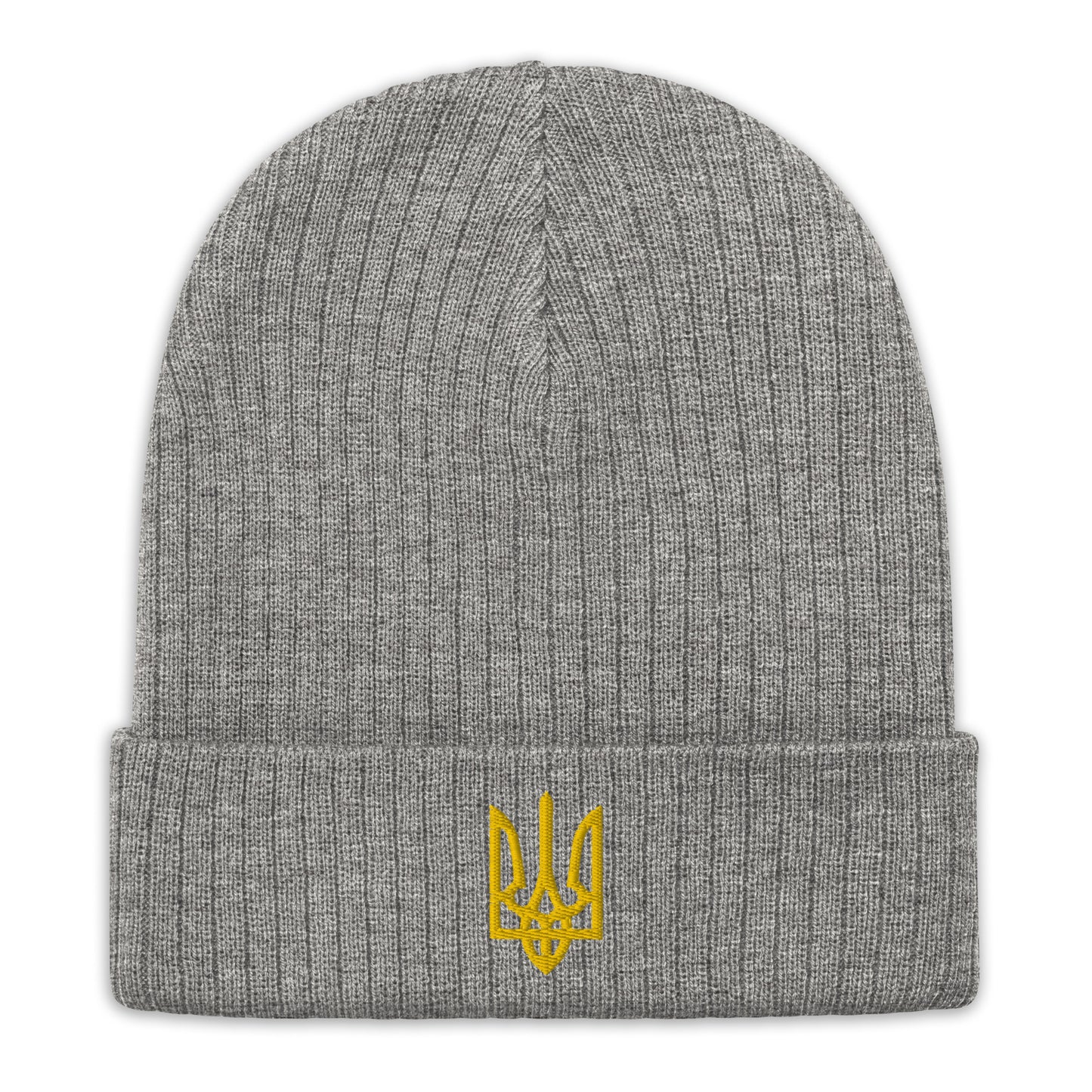 Ribbed knit Ukrainian Coat of Arms Beanie