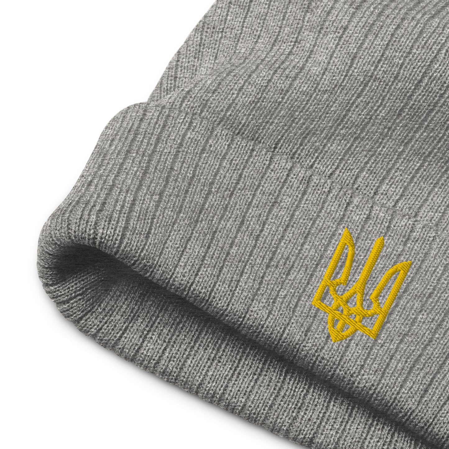 Ribbed knit Ukrainian Coat of Arms Beanie