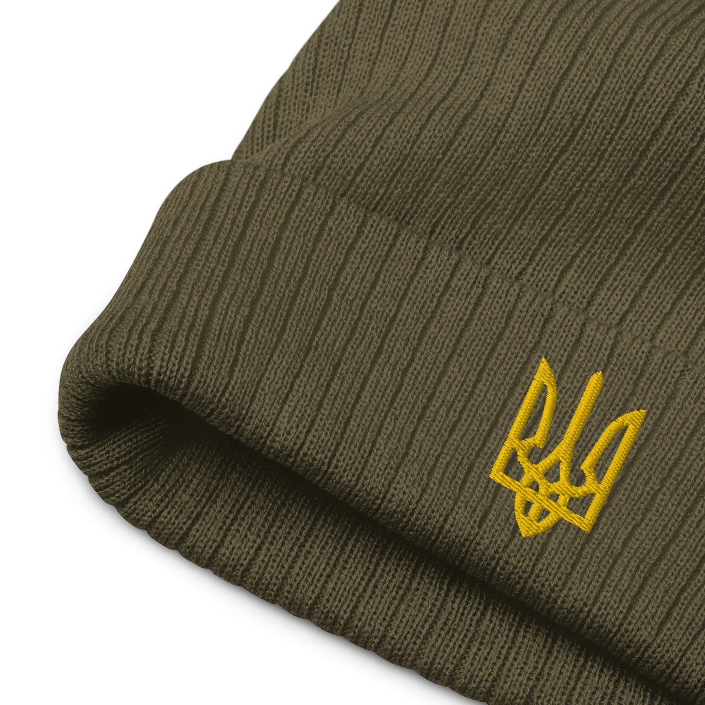Ribbed knit Ukrainian Coat of Arms Beanie