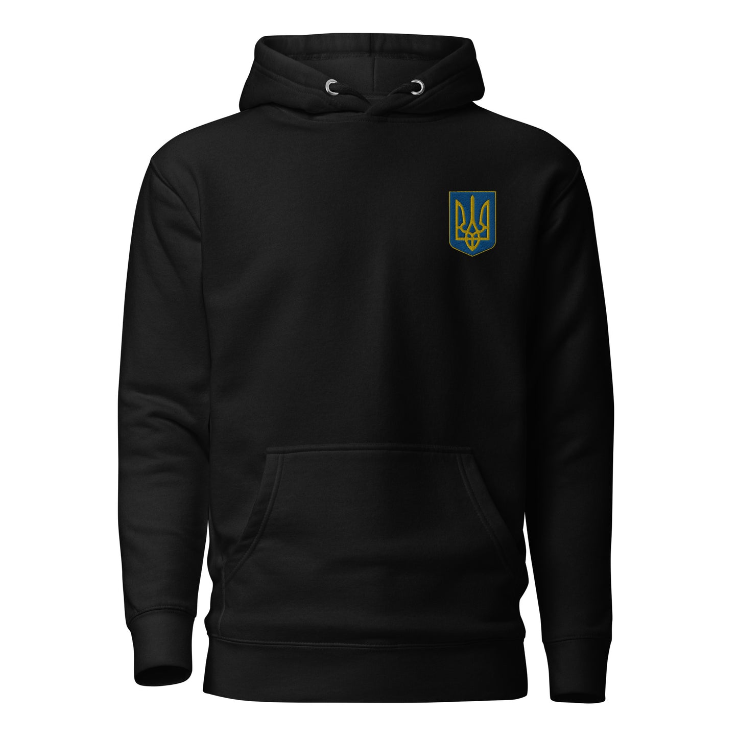 Unisex Hoodie with custom Ukrainian Coat of Arms embroidery
