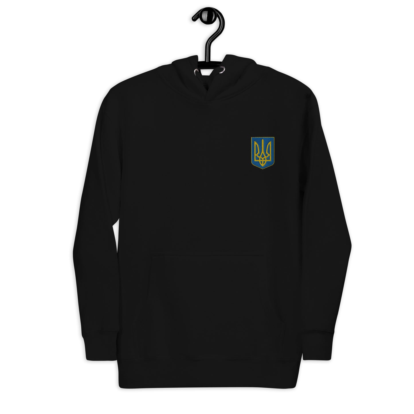 Unisex Hoodie with custom Ukrainian Coat of Arms embroidery