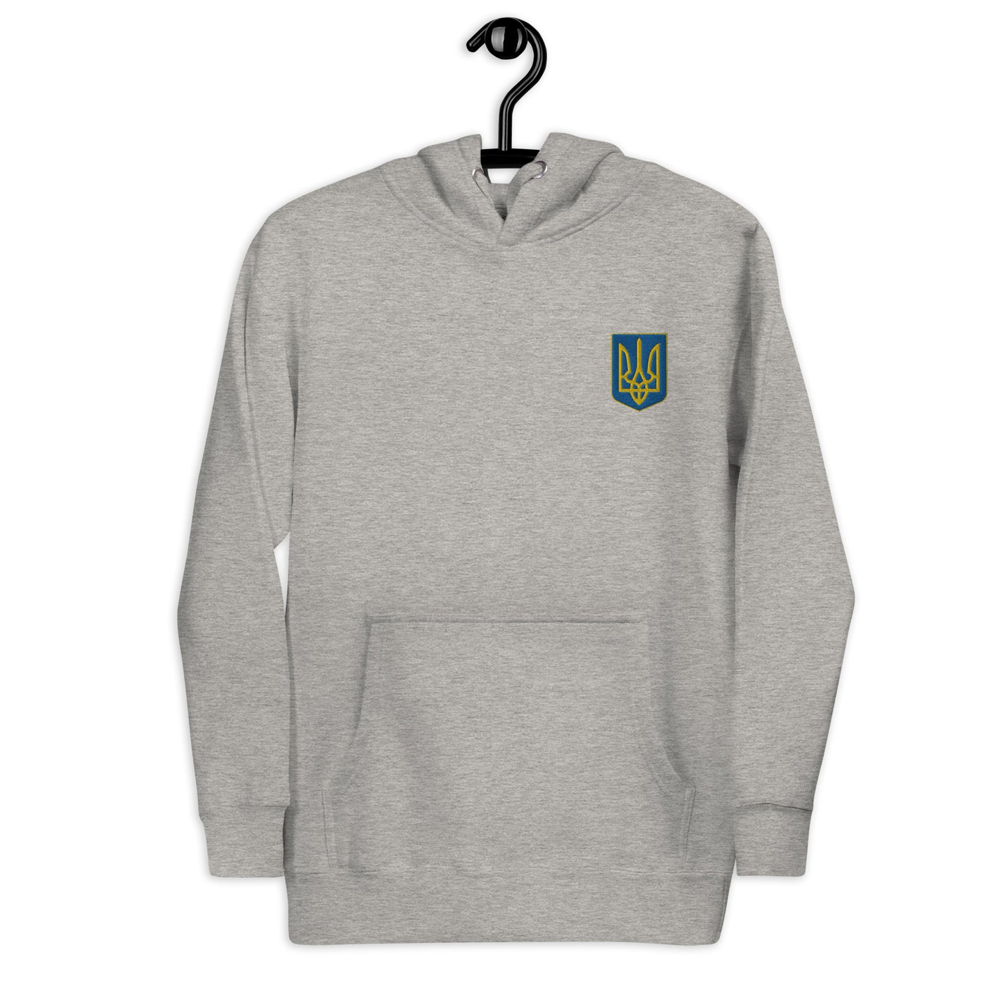 Unisex Hoodie with custom Ukrainian Coat of Arms embroidery