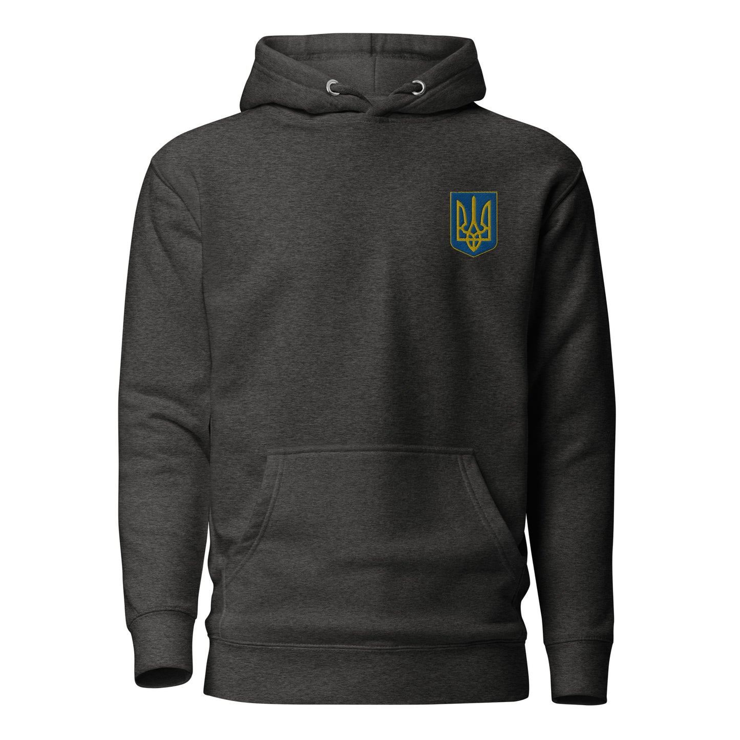 Unisex Hoodie with custom Ukrainian Coat of Arms embroidery