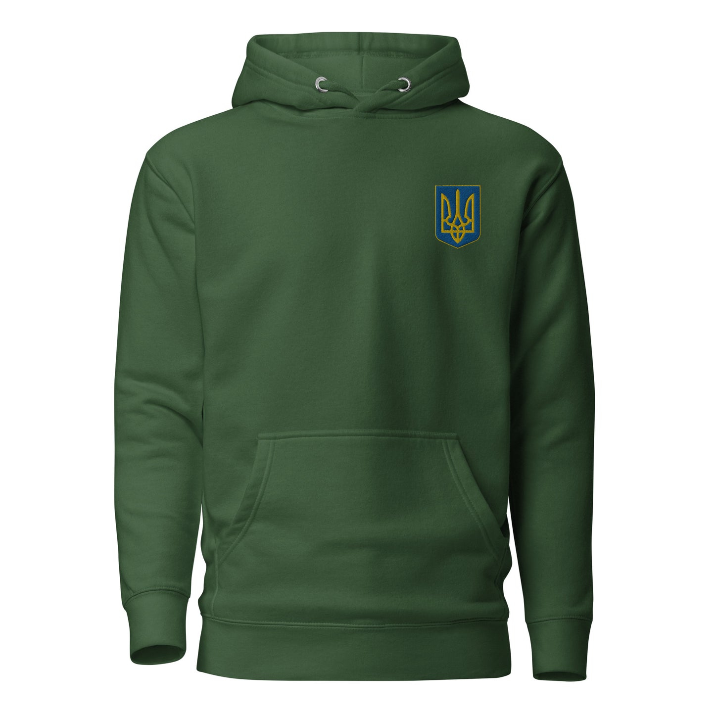 Unisex Hoodie with custom Ukrainian Coat of Arms embroidery