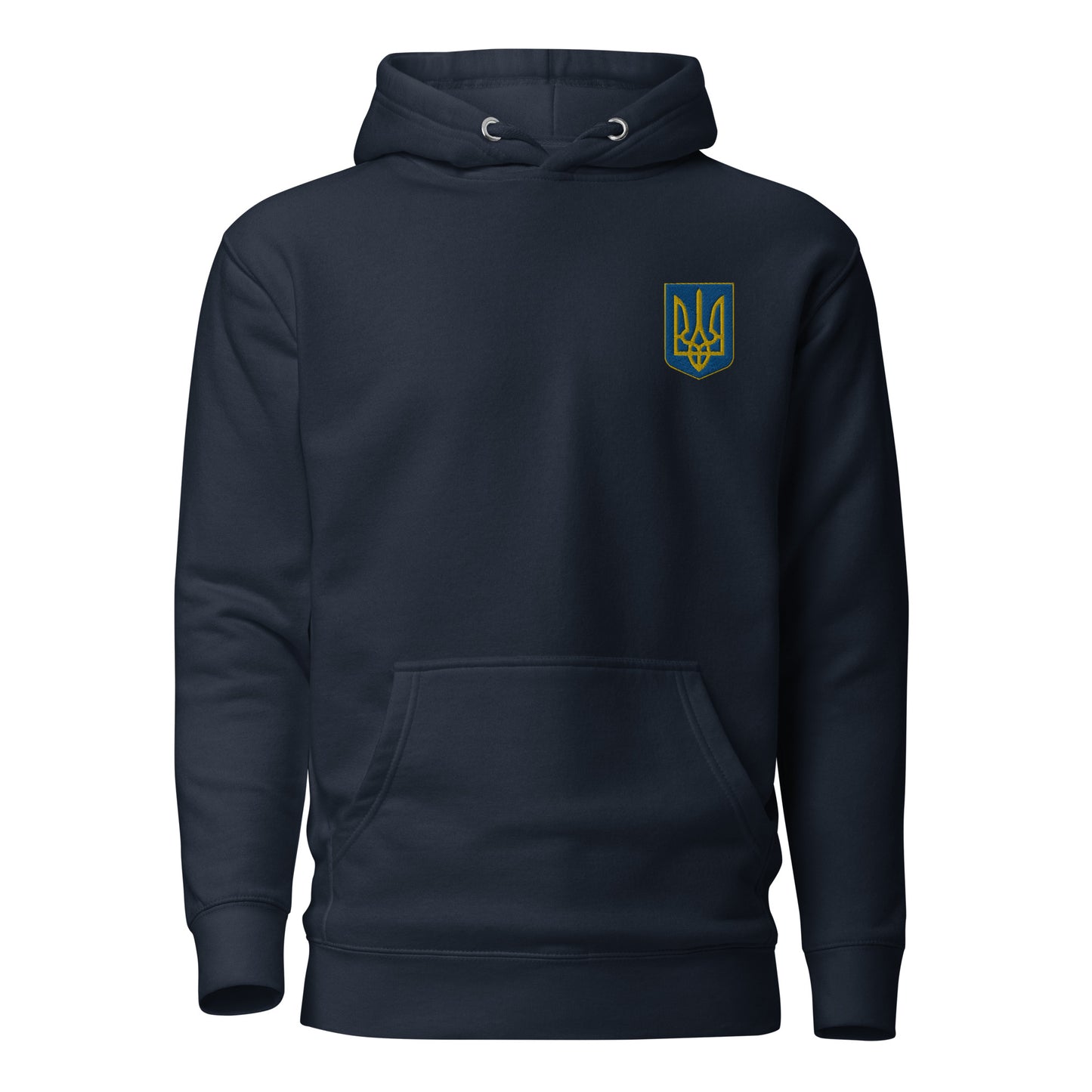 Unisex Hoodie with custom Ukrainian Coat of Arms embroidery