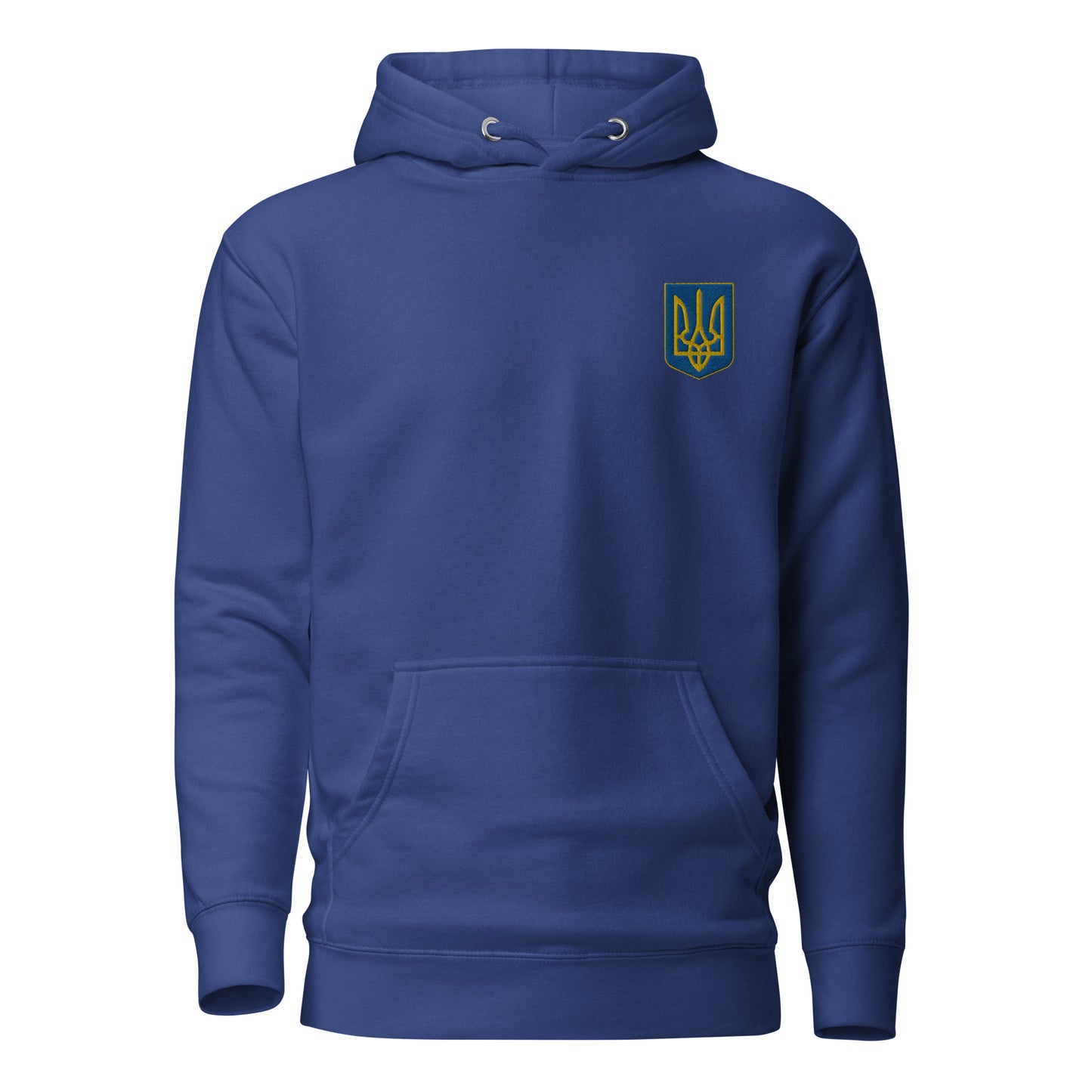 Unisex Hoodie with custom Ukrainian Coat of Arms embroidery