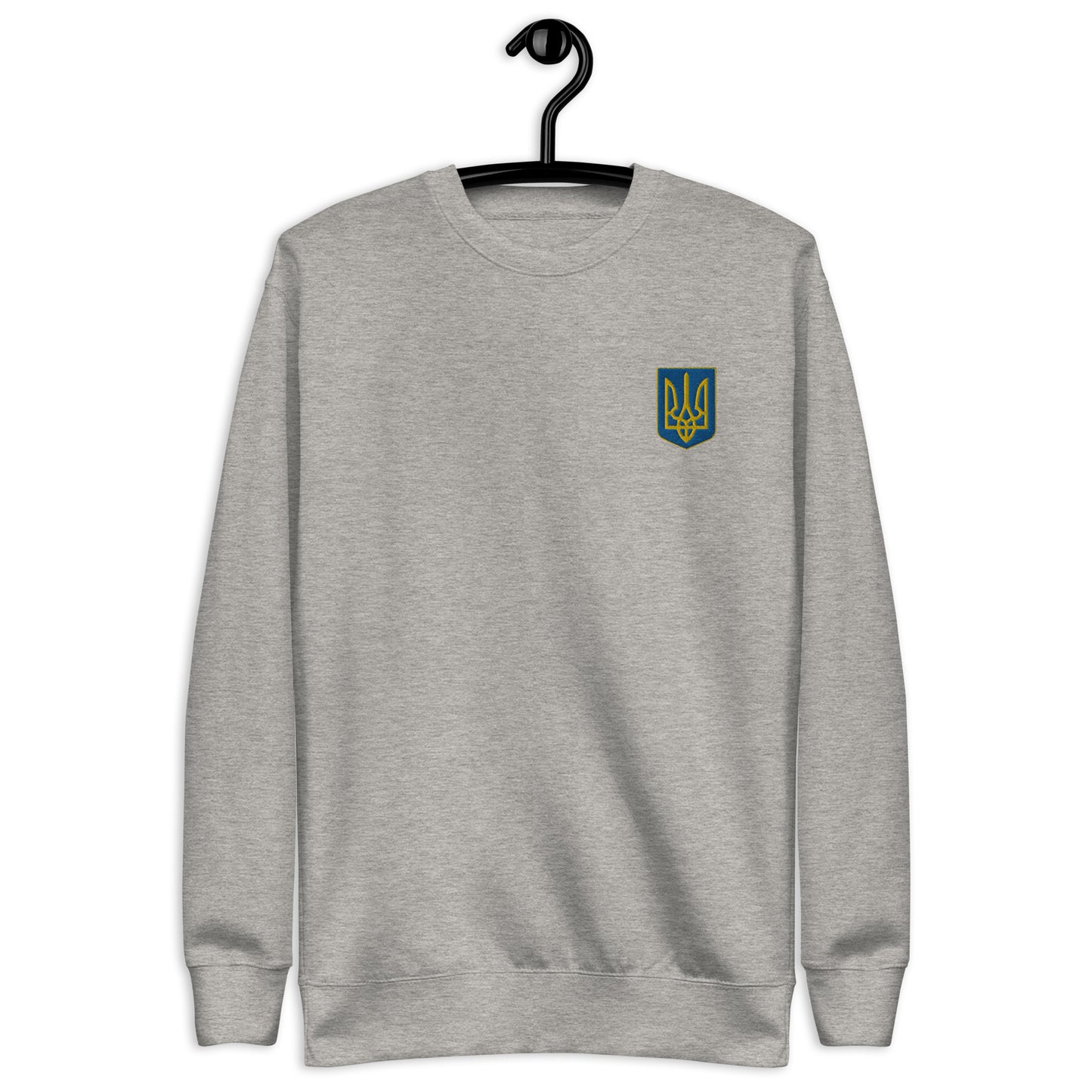 Unisex Premium Sweatshirt with Ukrainian Coat of Arms embroidery