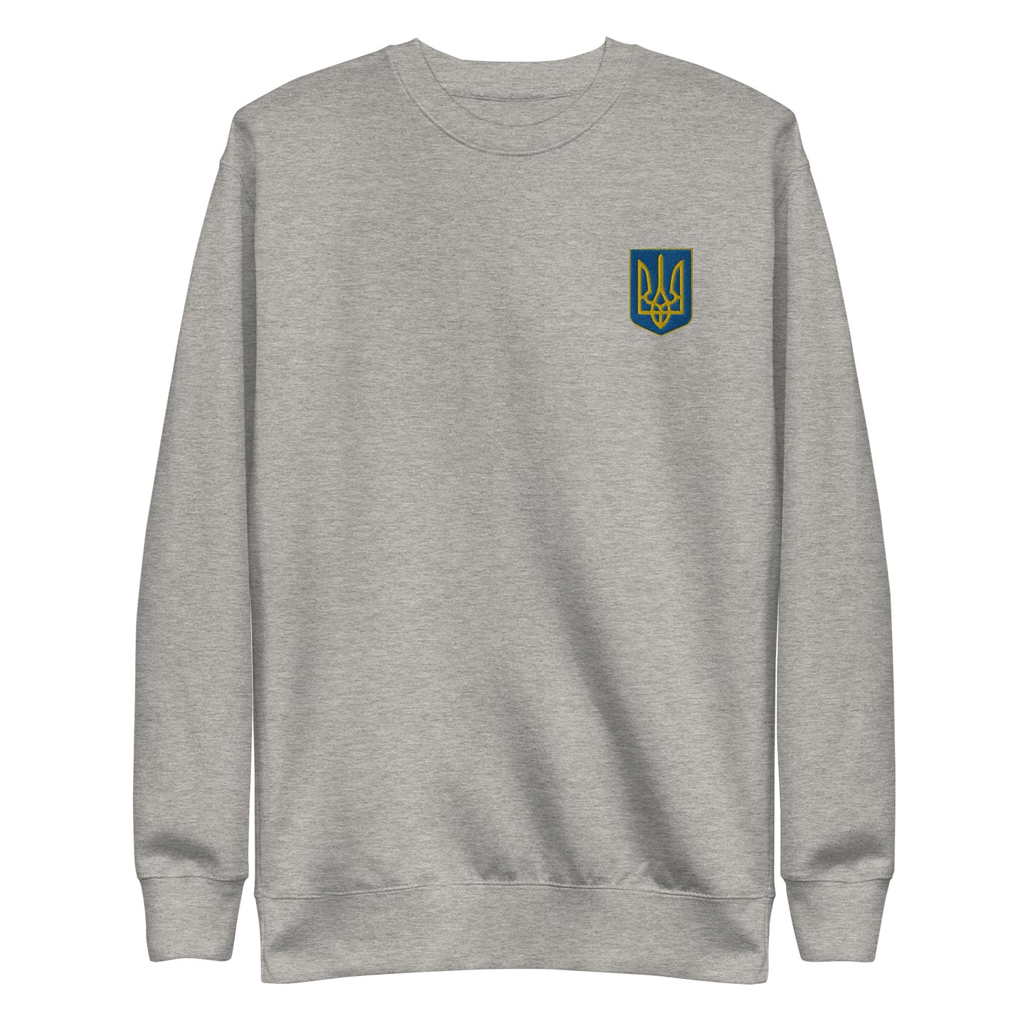 Unisex Premium Sweatshirt with Ukrainian Coat of Arms embroidery
