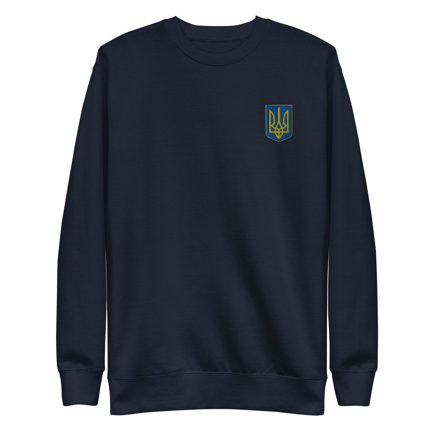 Unisex Premium Sweatshirt with Ukrainian Coat of Arms embroidery