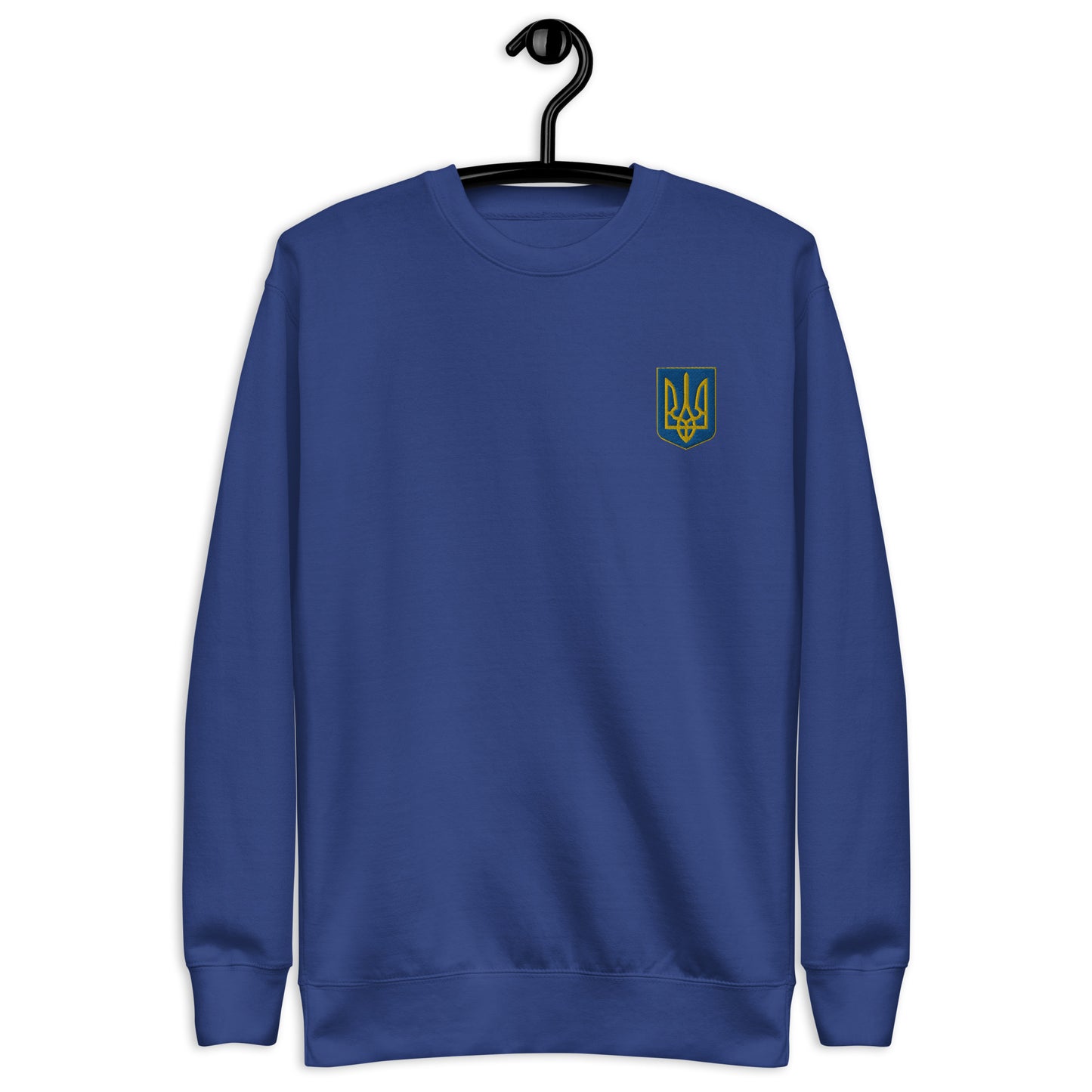 Unisex Premium Sweatshirt with Ukrainian Coat of Arms embroidery
